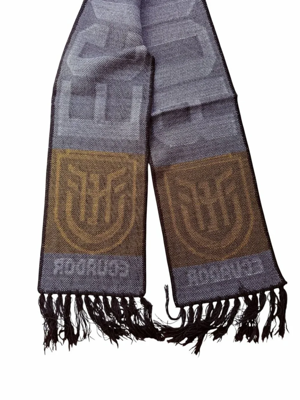 ✨Handmade Soft Wool Scarf Ecuador La Tri Soccer Fan Gray Geometric 1.56m*80cm